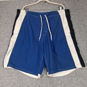 Joe Boxer Swim Trunks Mens Large Blue Colorblock Board Shorts Drawstring Mesh